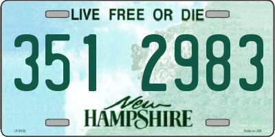 NH license plate 3512983