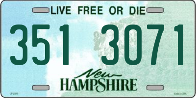 NH license plate 3513071