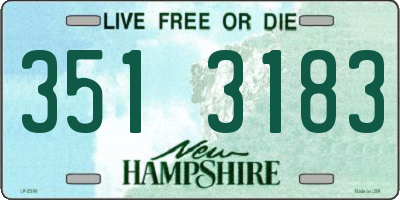 NH license plate 3513183