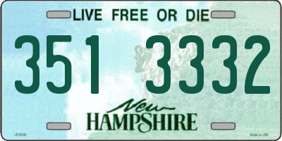 NH license plate 3513332