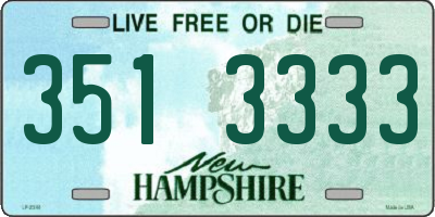 NH license plate 3513333