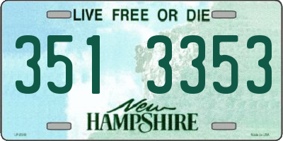 NH license plate 3513353
