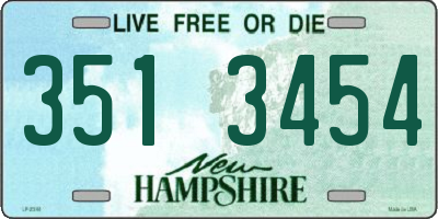 NH license plate 3513454