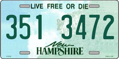 NH license plate 3513472
