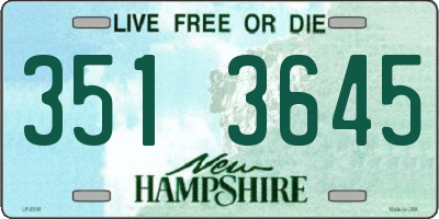 NH license plate 3513645