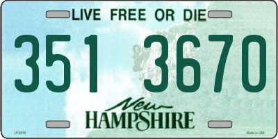 NH license plate 3513670