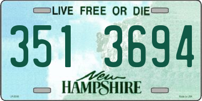 NH license plate 3513694