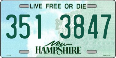 NH license plate 3513847