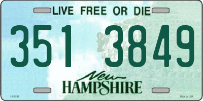 NH license plate 3513849