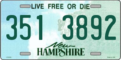 NH license plate 3513892
