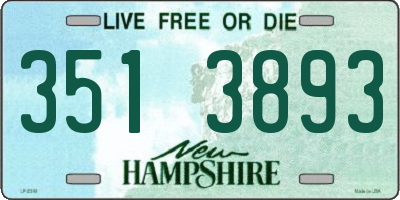 NH license plate 3513893