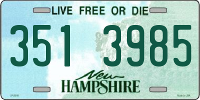 NH license plate 3513985
