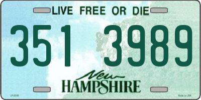 NH license plate 3513989
