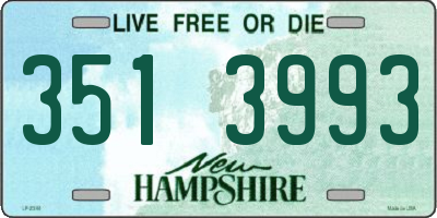 NH license plate 3513993