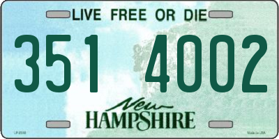 NH license plate 3514002