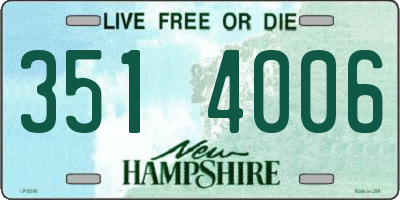 NH license plate 3514006