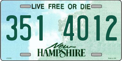 NH license plate 3514012