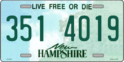 NH license plate 3514019