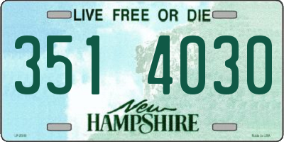 NH license plate 3514030