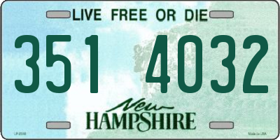 NH license plate 3514032