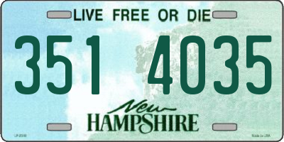 NH license plate 3514035