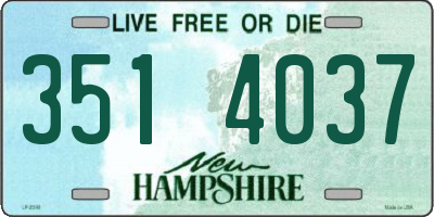 NH license plate 3514037