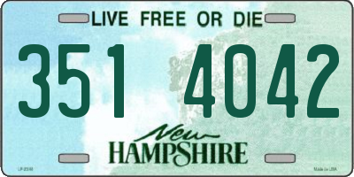 NH license plate 3514042