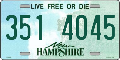 NH license plate 3514045
