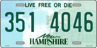 NH license plate 3514046