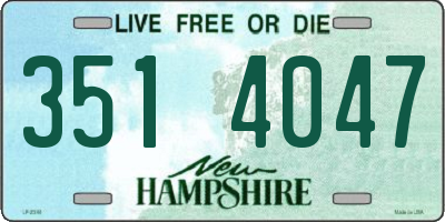 NH license plate 3514047