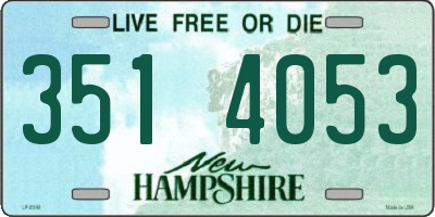 NH license plate 3514053