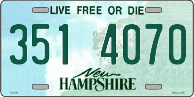 NH license plate 3514070