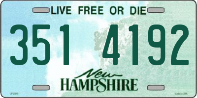 NH license plate 3514192