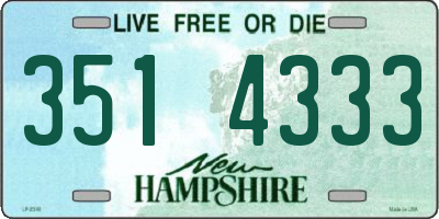 NH license plate 3514333