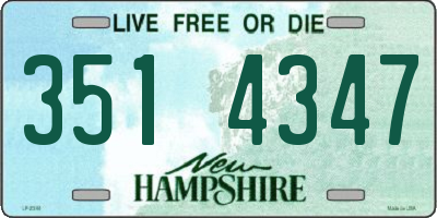 NH license plate 3514347
