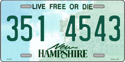 NH license plate 3514543