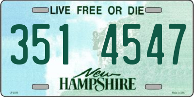 NH license plate 3514547