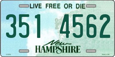 NH license plate 3514562
