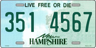 NH license plate 3514567
