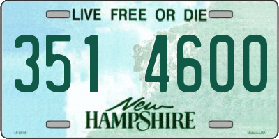 NH license plate 3514600