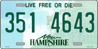 NH license plate 3514643