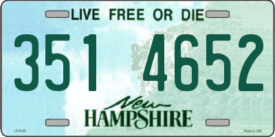 NH license plate 3514652
