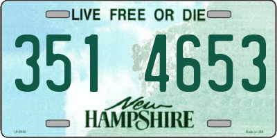 NH license plate 3514653