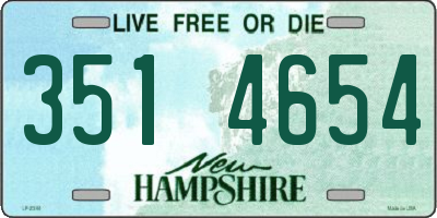 NH license plate 3514654
