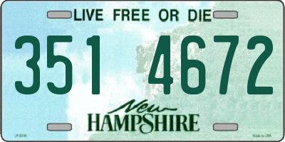 NH license plate 3514672