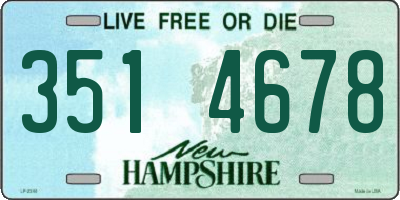 NH license plate 3514678