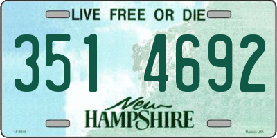 NH license plate 3514692