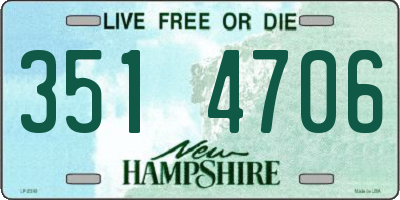 NH license plate 3514706