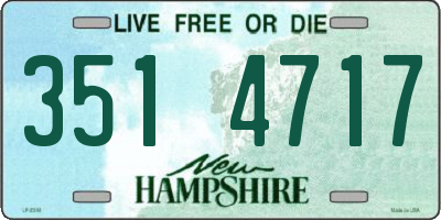 NH license plate 3514717