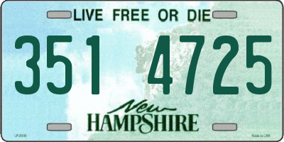 NH license plate 3514725